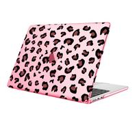 Fintie Funda para MacBook Air de 13.6 Pulgadas A3240 A3113 A2681 (versión 2022 2023 2024 2025) - Carcasa rígida Protectora a presión para MacBook Air de 13 Pulgadas M2 M3 M4 Chip (Leopardo Rosa)