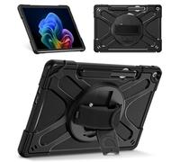 Fintie Funda para Microsoft Surface Pro 12 pulgadas 1ª edición (2025), soporte giratorio 360° y correa de mano, funda resistente a los golpes, color negro