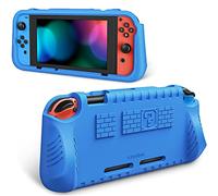 Fintie Funda para niños compatible con Nintendo Switch con 2 ranuras para tarjetas de juego - [Ultraligera] [A prueba de golpes] Funda protectora con agarre ergonómico, funda de agarre para consola de interruptor (azul)