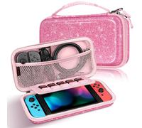 FINTIE Funda para Nintendo Switch Modelo OLED 7.0" / Switch 6.2" - [Antigolpes] Portátil de bolsa protectora con 10 titulares para tarjetas de juego y bolsillo interior, (Y-Magenta)