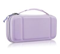 Fintie Funda Portátil Compatible con Nintendo Switch/Switch OLED (2021) - [Antichoque] Estuche Dura para Viaje con 10 Ranuras y Bolsillo Interno para Joy-con, (Z-Morado Pastel)