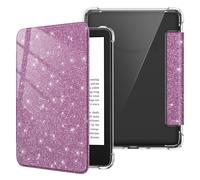 Fintie Funda para Nuevo Kindle de 6" (11ª Gen) - 2024/2022, Funda Transparente Suave TPU con función de Apagado/Encendido automático,Morado Brillante
