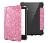Fintie Funda para Nuevo Kindle de 6" (11ª Gen) - 2024/2022, Funda Transparente Suave TPU con función de Apagado/Encendido automático,Rosa Brillante