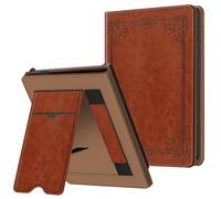 Fintie Funda para Pocketbook Fresh Pro/Pro Color (2023/2024) e-Reader - Funda protectora Kickstand con compartimento para tarjetas, función de lazo de mano y soporte, marrón vintage