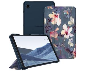 Fintie Funda para Samsung Galaxy Tab A11 8.7 pulgadas 2025 / A9 8.7 pulgadas 2023, funda protectora ultrafina con cubierta trasera translúcida para tablet A9 8.7 SM-X110/X115/X117, hibisco floreciente