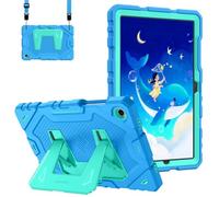 Fintie Funda para Samsung Galaxy Tab A11+ Plus 11" 2025 / A9+ Plus 11" 2023 | Funda Protectora Niños Resistente a Prueba de Golpes con Soporte y Correa para el Hombro, Azul Verde