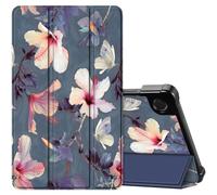 Fintie Funda para Samsung Galaxy Tab A11/Tab A9 de 8,7 pulgadas 2025/2023 - Funda de piel sintética con función atril, diseño de hibisco floreciente