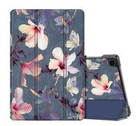 Fintie Funda para Samsung Galaxy Tab A9 Plus / A9+ de 11 Pulgadas 2023 SM-X210/X216/X218, Ultra Delgada y Ligera, Carcasa Rígida con Encendido y Apagado Automático - Hibisco
