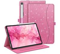 Fintie - Funda para Samsung Galaxy Tab S10 FE, S9 FE 5G 10,9", Tab S9 11", Protectora, visión multiángulo, con Bolsillo y Apagado y Encendido automático, Rosa Brillante