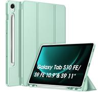 Fintie Funda para Samsung Galaxy Tab S10 Lite 10.9" 2025/S10 FE y S9 FE/S9 11" 2023 con S Pen Holder - Delgada Ligera Carcasa Trasera de Suave TPU con Auto Despertador/Sueño, Verde Claro