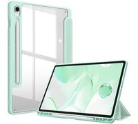 Fintie Funda para Samsung Galaxy Tab S10 FE 10.9" 2025 / S9 FE 10.9" 2023 / S9 11" 2023 Soporte para S Pen, Funda Híbrida Delgada a Prueba de Golpes con Carcasa Trasera Transparente - Verde Claro