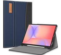 Fintie Funda para Samsung Galaxy Tab S10 Lite 2025/S10 FE/S9 FE 10.9" 2023/S9 11" 2023 con portalápices - Multi-angli Protectora Case con Bolsillo Auto Despertador/Sueño - Azul Oscuro Negro