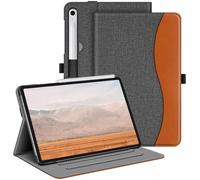 Fintie Funda para Samsung Galaxy Tab S9 FE de 10,9 Pulgadas/Tab S9 de 11 Pulgadas 2023, Funda multiángulo Folio con Compartimento para Documentos y función de Apagado automático/Gris/marrón