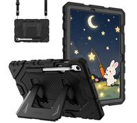 Fintie Funda para Samsung Galaxy Tab S10 Lite/S10 FE/S9 FE 10.9"/Tab S9 11" | Funda Protectora Niños Resistente a Prueba de Golpes con Soporte y Correa para el Hombro, Negro