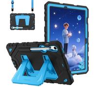 Fintie Funda para Samsung Galaxy Tab S10 Lite/S10 FE/S9 FE 10.9"/Tab S9 11" | Funda Protectora Niños Resistente a Prueba de Golpes con Soporte y Correa para el Hombro, Negro Azul