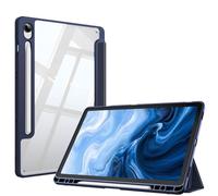 Fintie Funda para Samsung Galaxy Tab S10 Lite/S10 FE/S9 FE 10.9"/Tab S9 11" | Soporte para S Pen, Funda Híbrida Delgada a Prueba de Golpes con Carcasa Trasera Transparente, Azul Marino