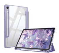 Fintie Funda para Samsung Galaxy Tab S10 Lite/S10 FE/S9 FE 10.9"/Tab S9 11" | Soporte para S Pen, Funda Híbrida Delgada a Prueba de Golpes con Carcasa Trasera Transparente, Gris Púrpura