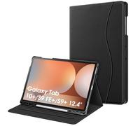 Fintie Funda para Samsung Galaxy Tab S10 Plus 2024/S9 FE Plus/S9 Plus 12.4" | Multiángulo con Soporte para Bolígrafo, Compartimento para Documentos y Auto-Reposo/Activación, Negro