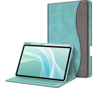 Fintie Funda para Samsung Galaxy Tab S11 2025 11 Pulgadas Tablet SM-X730/X736, Carcasa Trasera de TPU Suave con Soporte para S Pen y Ranuras para Documentos, Aspecto Vaquero Turquesa