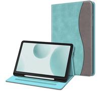 Fintie Funda Multiángulo Compatible con Samsung Galaxy Tab S6 Lite 2024 de 10.4" (2022/2020) con Portalápiz - Trasera de TPU Suave con Bolsillo y Auto-Reposo/Activación, Verde Menta