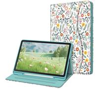 Fintie Funda para Samsung Galaxy Tab S6 Lite 10.4 Pulgadas 2024/2022/2020 con Soporte para Lápiz S Multi Ángulo Vista Suave TPU Tapa Trasera con Bolsillo Auto Despertar/Sleep, Flor Primavera