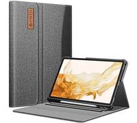 Fintie Funda para Samsung Galaxy Tab S8+ 2022/S7 FE 2021/S7+ 2020 de 12.4" | Carcasa Portafolio Multiángulo con Bolsillo y Auto-Reposo/Activación con Portalápiz, Gris