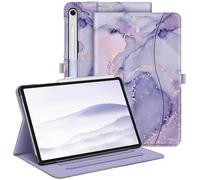 FINTIE Funda para Samsung Galaxy Tab S9 FE de 10.9 Pulgadas/Galaxy Tab S9 de 11 Pulgadas 2023, Funda Protectora de visualización multiángulo con Bolsillo, Apagado y Encendido automático, mármol Lila