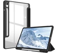 Fintie Funda para Samsung Galaxy Tab S9 FE de 10.9 Pulgadas/Tab S9 de 11 Pulgadas 2023 Soporte para S Pen, Funda Híbrida Delgada a Prueba de Golpes con Carcasa Trasera Transparente - Negro