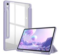 Fintie Funda para Samsung Galaxy Tab S9 FE de 10.9 Pulgadas/Tab S9 de 11 Pulgadas 2023 Soporte para S Pen, Funda Híbrida Delgada a Prueba de Golpes con Carcasa Trasera Transparente - Gris Púrpura