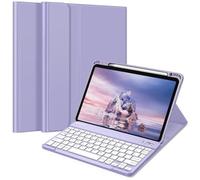 Fintie Funda para teclado para iPad Air de 5ª generación (2022) / iPad Air de 4ª generación (2020) de 10.9 pulgadas con soporte para lápices, cubierta trasera de TPU suave con teclado Bluetooth