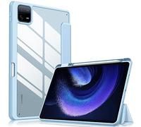 Fintie Funda para Xiaomi Tab Pad 6 / Xiaomi Pad 6 Pro de 11 Pulgadas 2023 | Funda Protectora a Prueba de Golpes con Carcasa Trasera Rígida Transparente y Soporte para bolígrafo, Azul