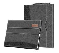 Fintie Funda Portafolio Compatible con Microsoft Surface Pro 11/10 / 9 de 13 Pulgadas 2024/2022 - Carcasa Multiángulo con Bolsillo Compatible con Teclado Type Cover (Teclado No Incluido), Gris/Negro