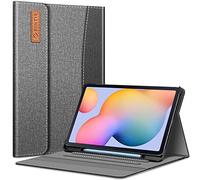 Fintie Funda Portafolio Compatible con Samsung Galaxy Tab S6 Lite de 10.4" (2022/2020) con Portalápiz para S Pen - Carcasa Multiángulo con Bolsillo y Auto-Reposo/Activación, Gris