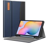 Fintie Funda Portafolio Compatible con Samsung Galaxy Tab S6 Lite de 10.4" (2022/2020) con Portalápiz para S Pen - Carcasa Multiángulo con Bolsillo y Auto-Reposo/Activación, Azul Oscuro