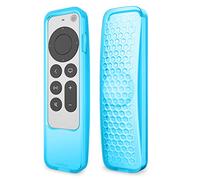 Fintie Funda protectora 2 en 1 para Apple TV Siri Remote 2021 y Apple AirTag - Funda ligera antideslizante a prueba de golpes para Apple TV 4K / HD Siri Remote Controller (2ª generación), color azul brillante