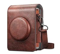 FINTIE Funda Protectora para cámara Fujifilm Instax Mini EVO, Funda de Piel Vegana con Correa Ajustable extraíble, marrón Vintage