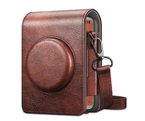 FINTIE Funda Protectora para cámara Fujifilm Instax Mini EVO, Funda de Piel Vegana con Correa Ajustable extraíble, marrón Vintage