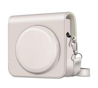 Fintie Funda Protectora para cámara instantánea Fujifilm Instax Square SQ40 / SQ1 - Funda de Piel Vegana con Correa Ajustable extraíble, Color Blanco