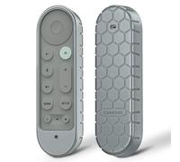Fintie Funda protectora para Google TV Streamer (4K) con control remoto de búsqueda por voz 2024 - Cubierta de silicona ligera antideslizante a prueba de golpes (Hazel)
