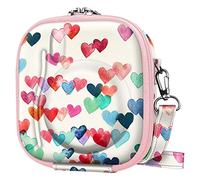 Fintie Funda protectora rígida a prueba de golpes para cámara Fujifilm Instax Mini 12/11/99/8/7s/90/70 con correa ajustable extraíble, corazones lloviendo