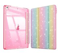 Fintie Funda Delgada para iPad de 9ª, 8ª y 7ª generación (2021/2020/2019) de 10.2 Pulgadas, Soporte para lápices Integrado, Funda Brillante a Prueba de Golpes con Carcasa Trasera Transparente