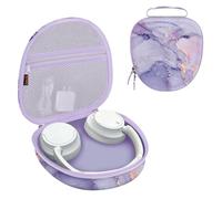 Fintie Funda rígida para auriculares inalámbricos Sony WH-CH720N, WH-CH710N, WH-CH520, WH-CH510, WH-1000XM5, WH-1000XM4, WHXB910N, funda protectora de viaje (mármol lila)