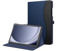 Fintie Funda Samsung Galaxy Tab A9 Plus de 11 Pulgadas 2023, Modelo SM-X210/X216/X218, Funda Multiángulo Tipo Folio con Compartimento para Documentos y Función de Encendido Auto - Azul Oscuro y Negro