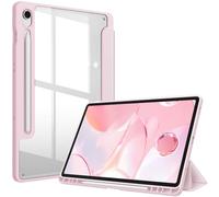 Fintie Funda Samsung Galaxy Tab S9 FE/Tab S9 de 11 Pulgadas 2023 Soporte S Pen, Funda Híbrida Delgada a Prueba de Golpes con Carcasa Trasera Transparente - Rosa