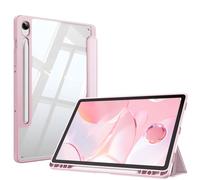 Fintie Funda Samsung Galaxy Tab S10 Lite 10.9" 2025/S10 FE y S9 FE/S9 11" 2023 Soporte S Pen, Funda Híbrida Delgada a Prueba de Golpes con Carcasa Trasera Transparente - Rosa