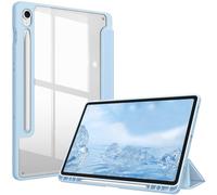 Fintie Funda Samsung Galaxy Tab S9 FE/Tab S9 de 11 Pulgadas 2023 Soporte S Pen, Funda Híbrida Delgada a Prueba de Golpes con Carcasa Trasera Transparente - Azul Claro