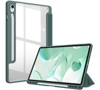 Fintie Funda Samsung Galaxy Tab S9 FE/Tab S9 de 11 Pulgadas 2023 Soporte S Pen, Funda Híbrida Delgada a Prueba de Golpes con Carcasa Trasera Transparente - Verde Medianoche