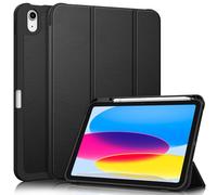Fintie Funda SlimShell para iPad 11ª Gen 2025 (A16) 11 Pulgadas, iPad 10ª Gen de 10.9 Pulgadas (2022) Soporte Integrado Pencil - Carcasa Ligera Trasera de TPU Suave con Auto-Reposo/Activación, Negro