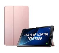 Fintie Funda SlimShell para Samsung Galaxy Tab A 10.1" 2016 | Súper Delgada y Ligera Carcasa con Función de Soporte y Auto-Reposo/Activación para Modelo SM-T580N/T585N, Oro Rosa