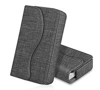 FINTIE Funda Tarjetero Comercial/Cartera de Tarjeta Crédito - Universal Organizador de Tarjeta Exterior Sintético con Cierre Magnético, (Z-Gris Marengo)